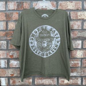 Smokey Bear Official License Cropped Shirt, Size L